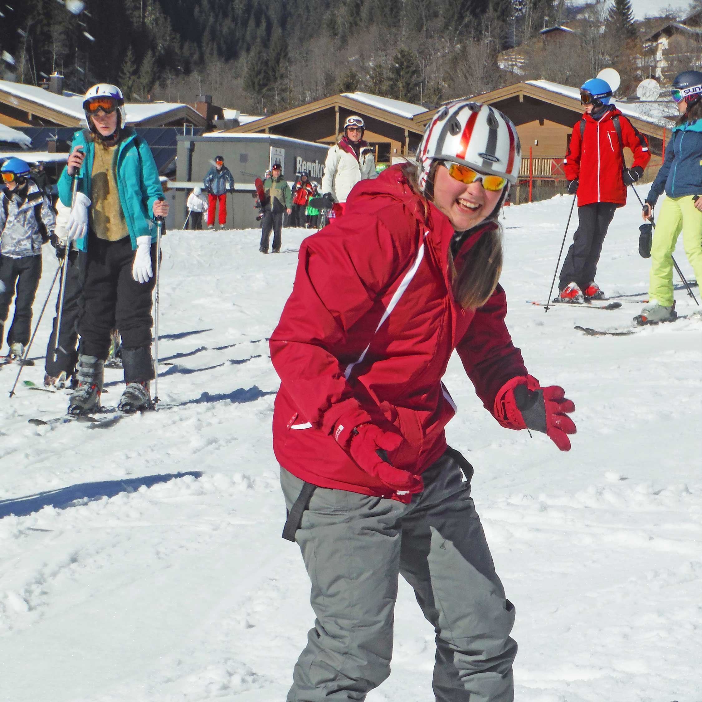 Teacher skiing with PGL
